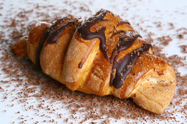 croissant with grated chocolate